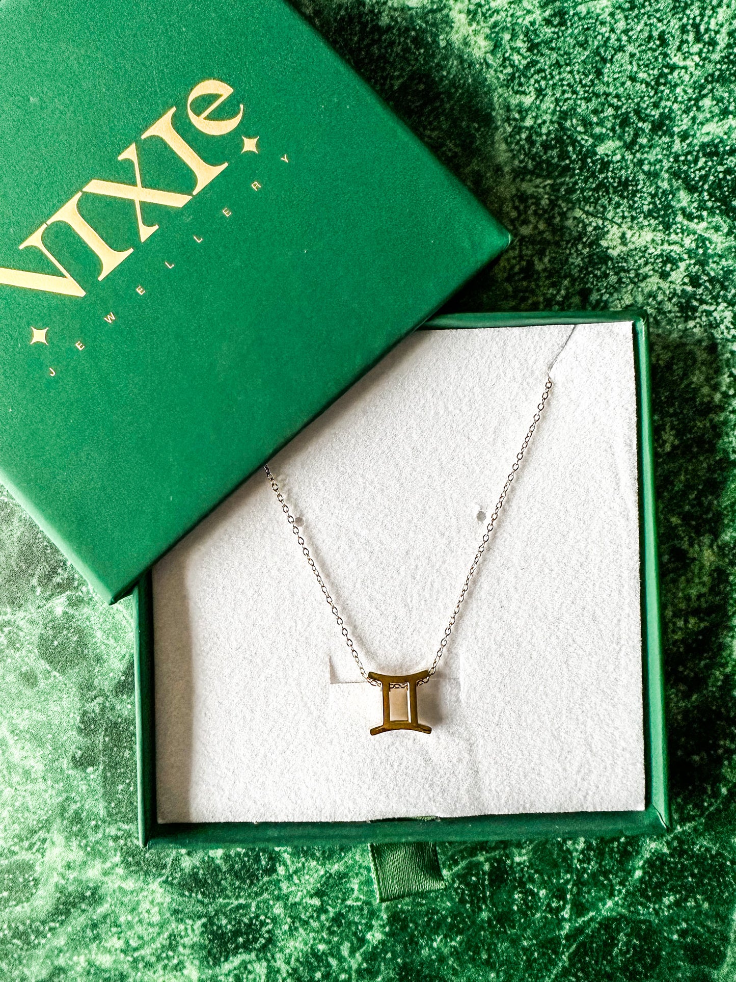Gemini Gold Plated Sterling Silver 16" Necklace | May + June Zodiac Birth Sign