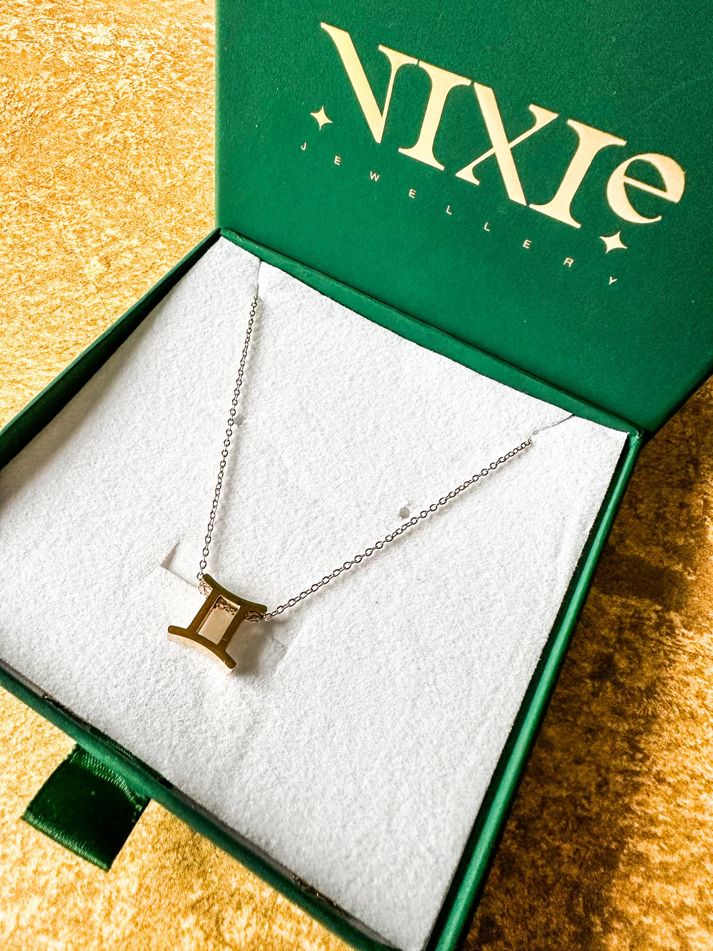 Gemini Gold Plated Sterling Silver 16" Necklace | May + June Zodiac Birth Sign