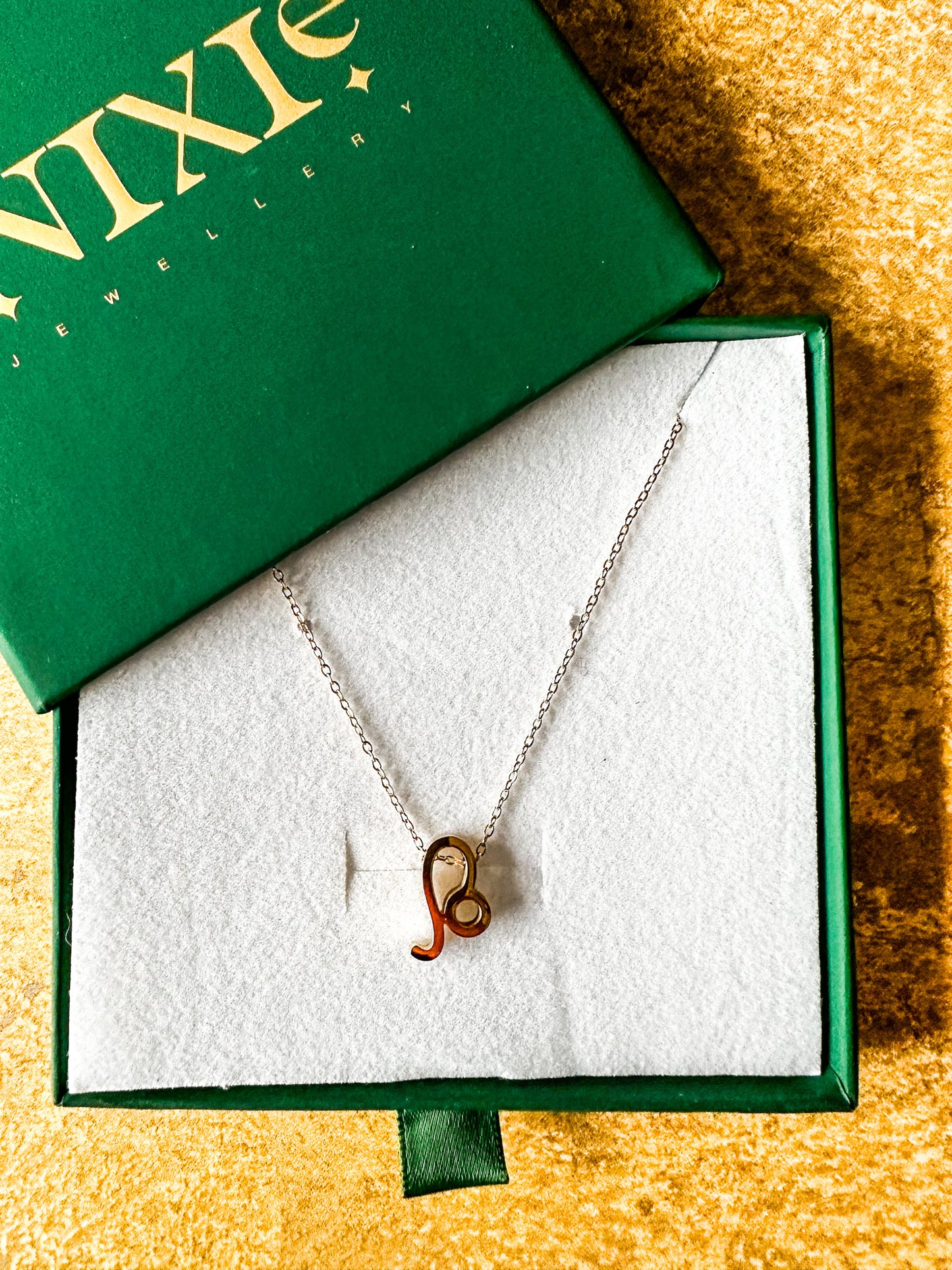 Leo Gold Plated Sterling Silver 16" Necklace | July + August Zodiac Birth Sign