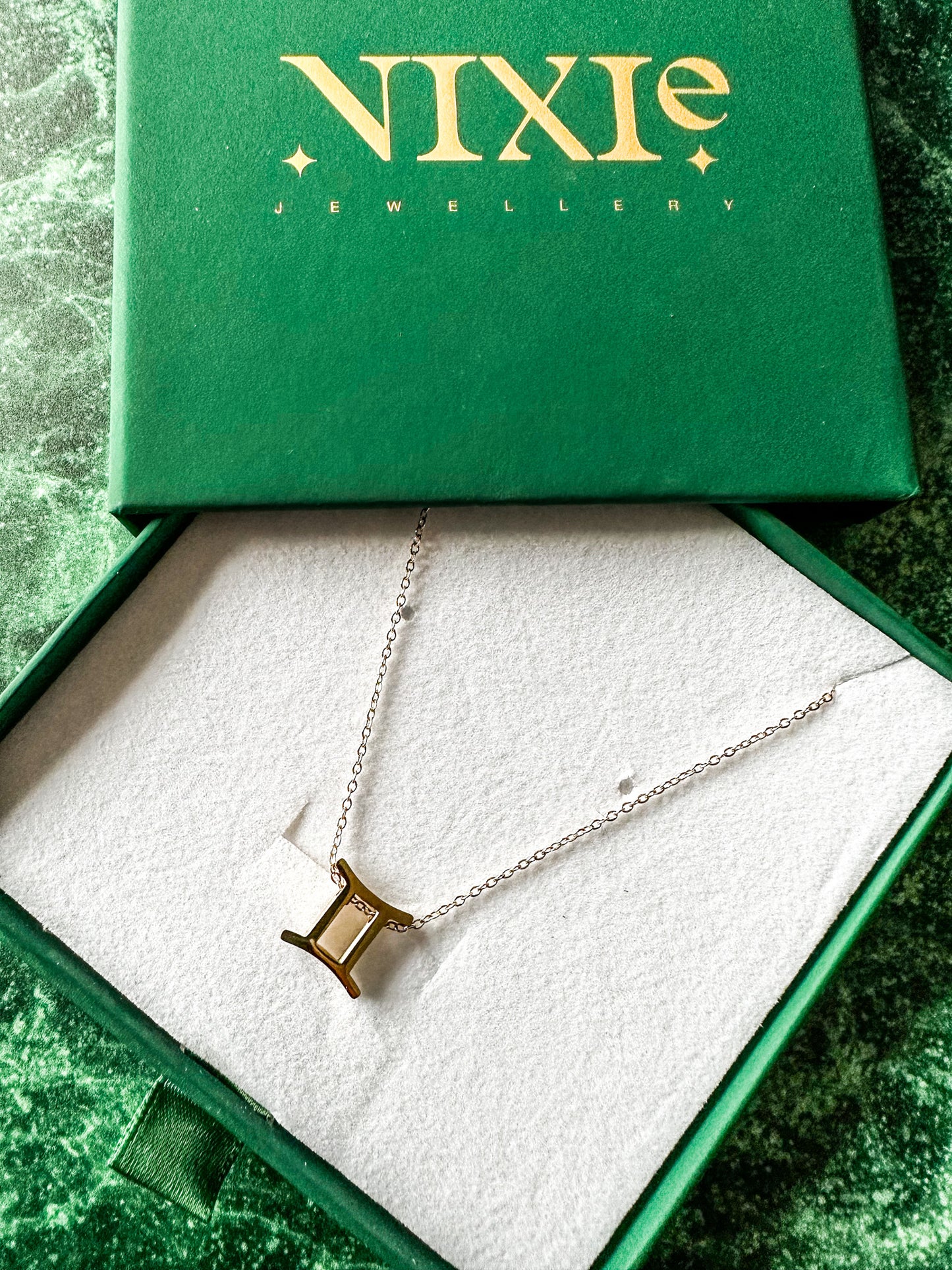 Gemini Gold Plated Sterling Silver 16" Necklace | May + June Zodiac Birth Sign