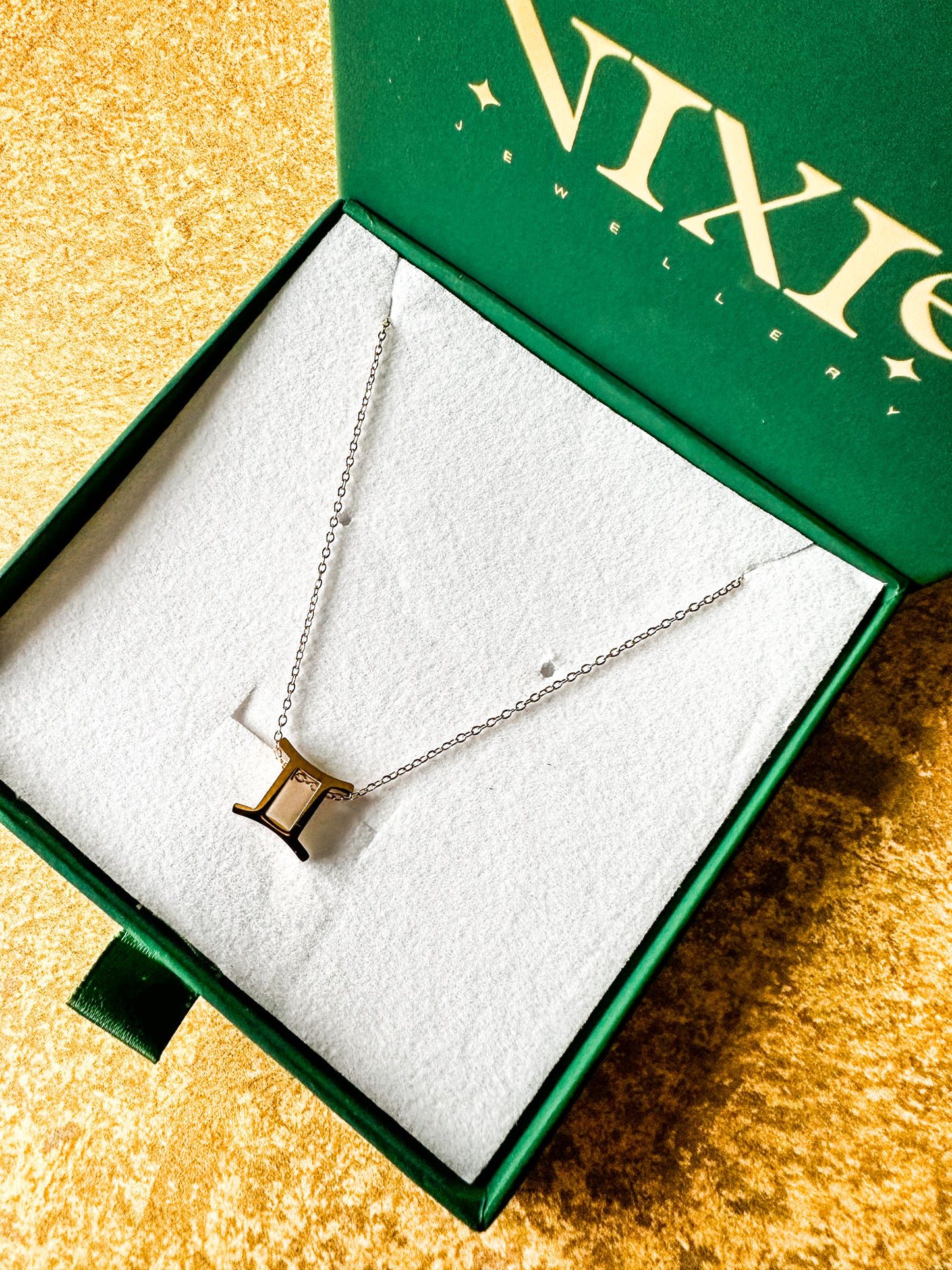 Gemini Gold Plated Sterling Silver 16" Necklace | May + June Zodiac Birth Sign