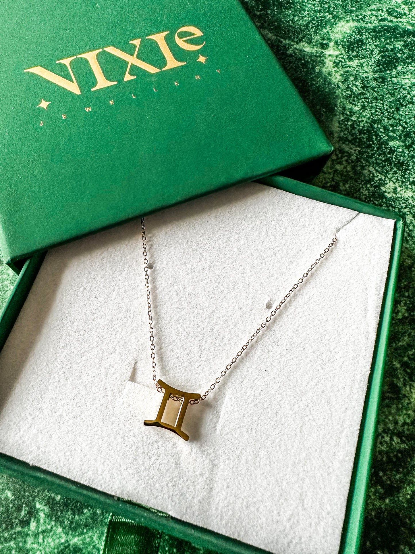 Gemini Gold Plated Sterling Silver 16" Necklace | May + June Zodiac Birth Sign
