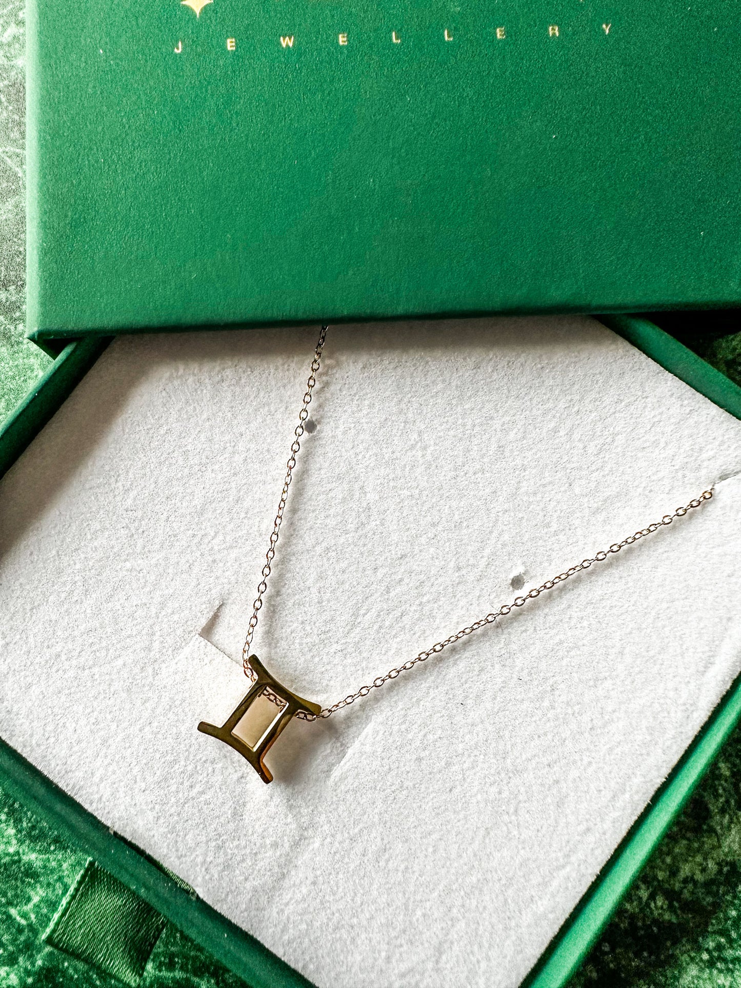 Gemini Gold Plated Sterling Silver 16" Necklace | May + June Zodiac Birth Sign