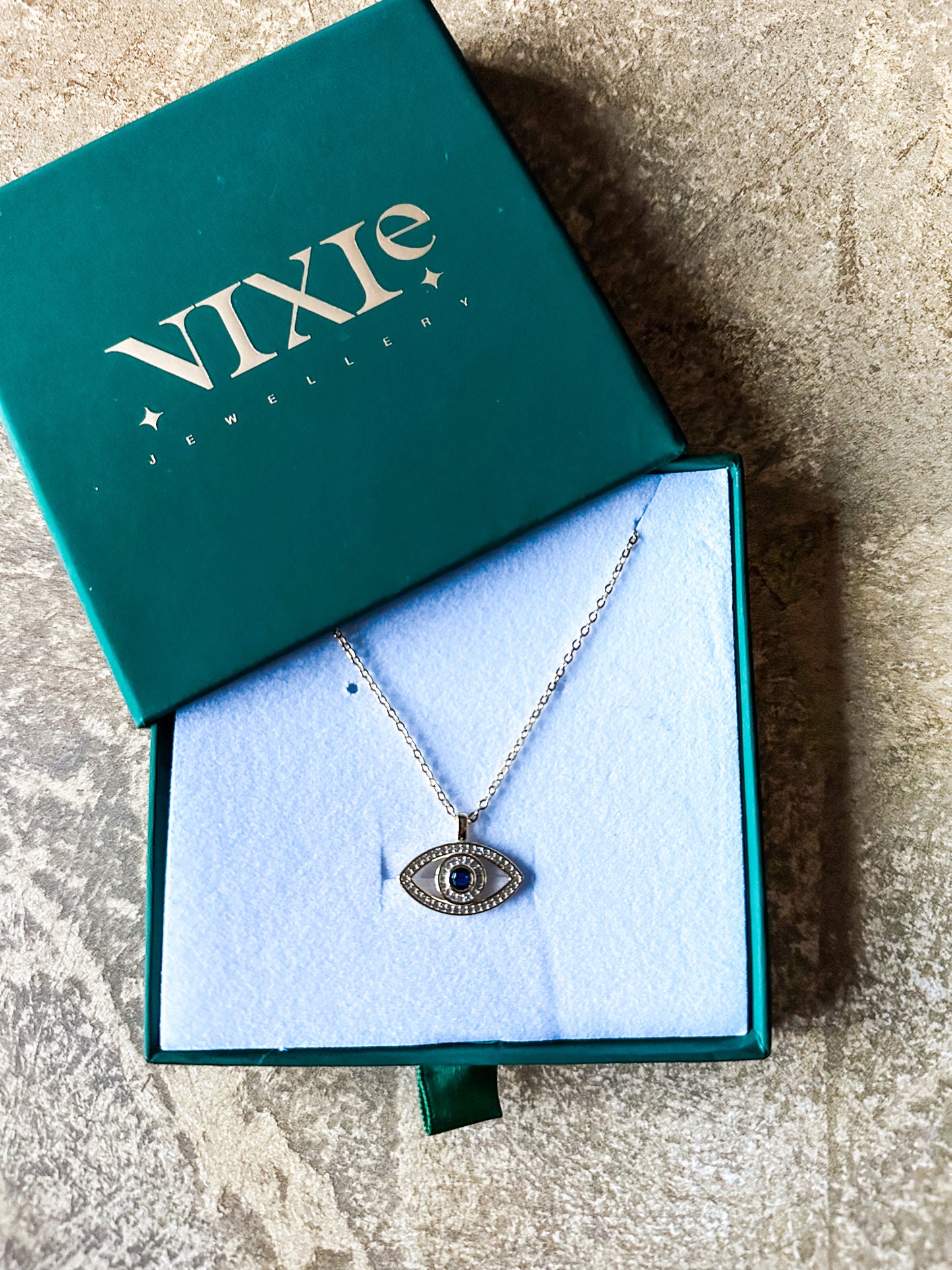 Evil Eye Protection 18ct Gold Plated Sterling Silver 18” Necklace | Medium Necklace