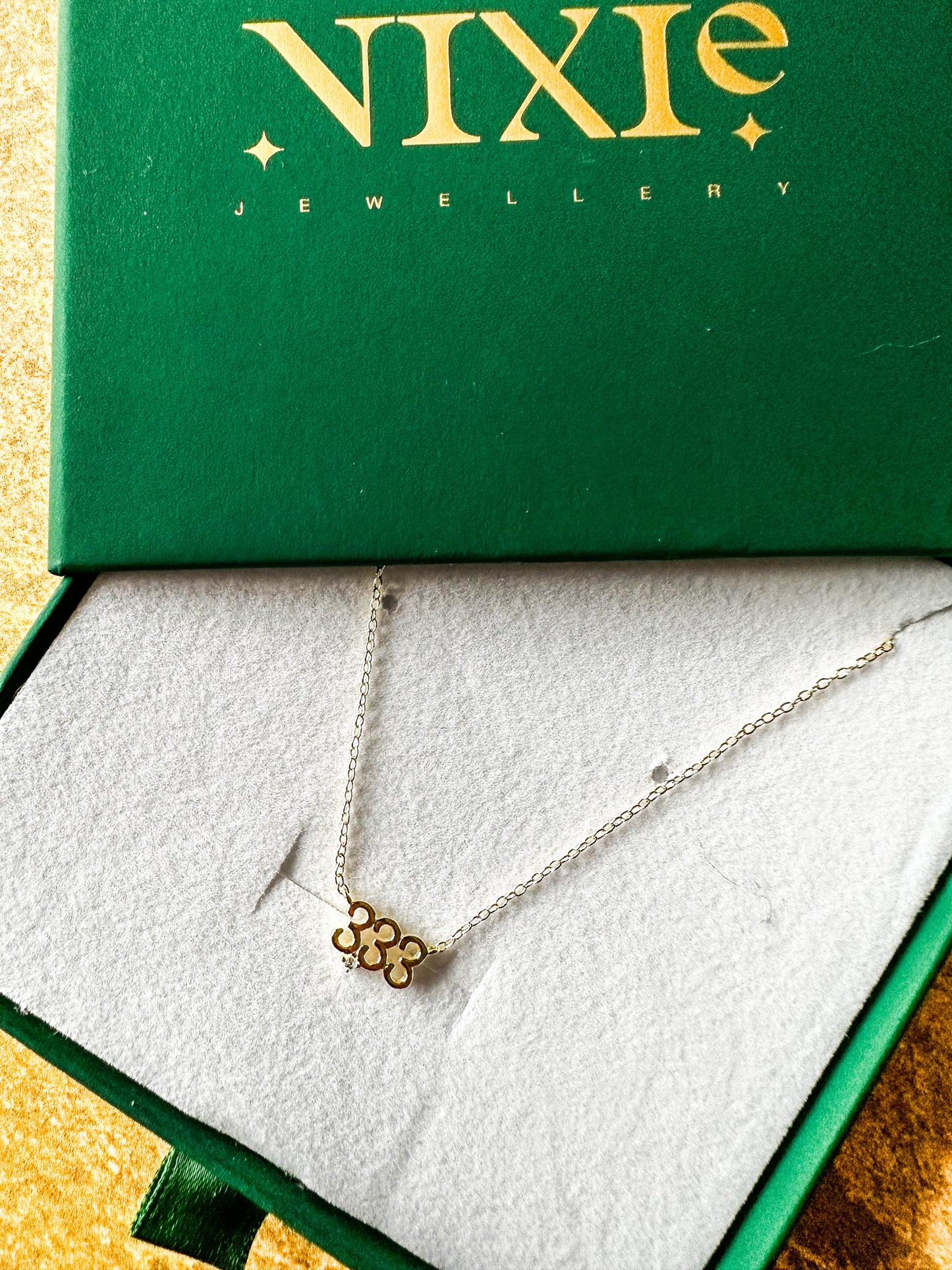 333 Guidance 18ct Gold Plated Sterling Silver 16” Necklace | Delicate Style Necklace