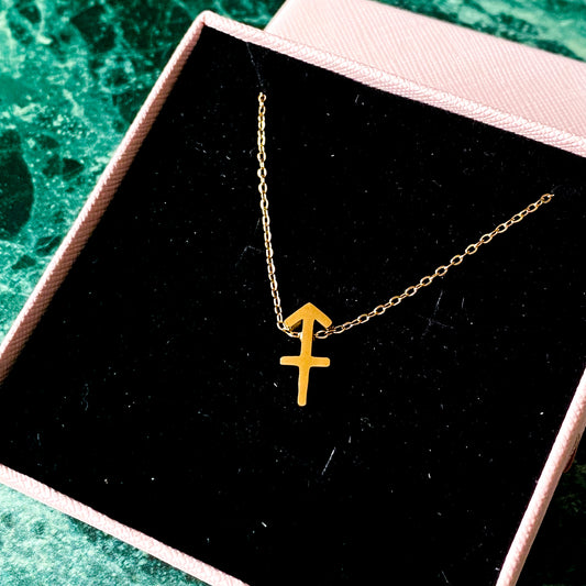 Sagittarius Gold Plated Sterling Silver 16" Necklace | November + December Zodiac Birth Sign