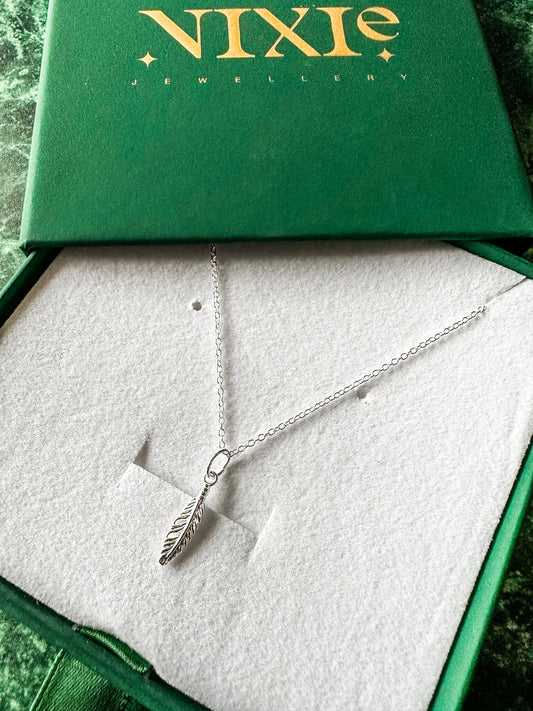 Delicate Feather Sterling Silver 18" Necklace | Delicate Style Necklace