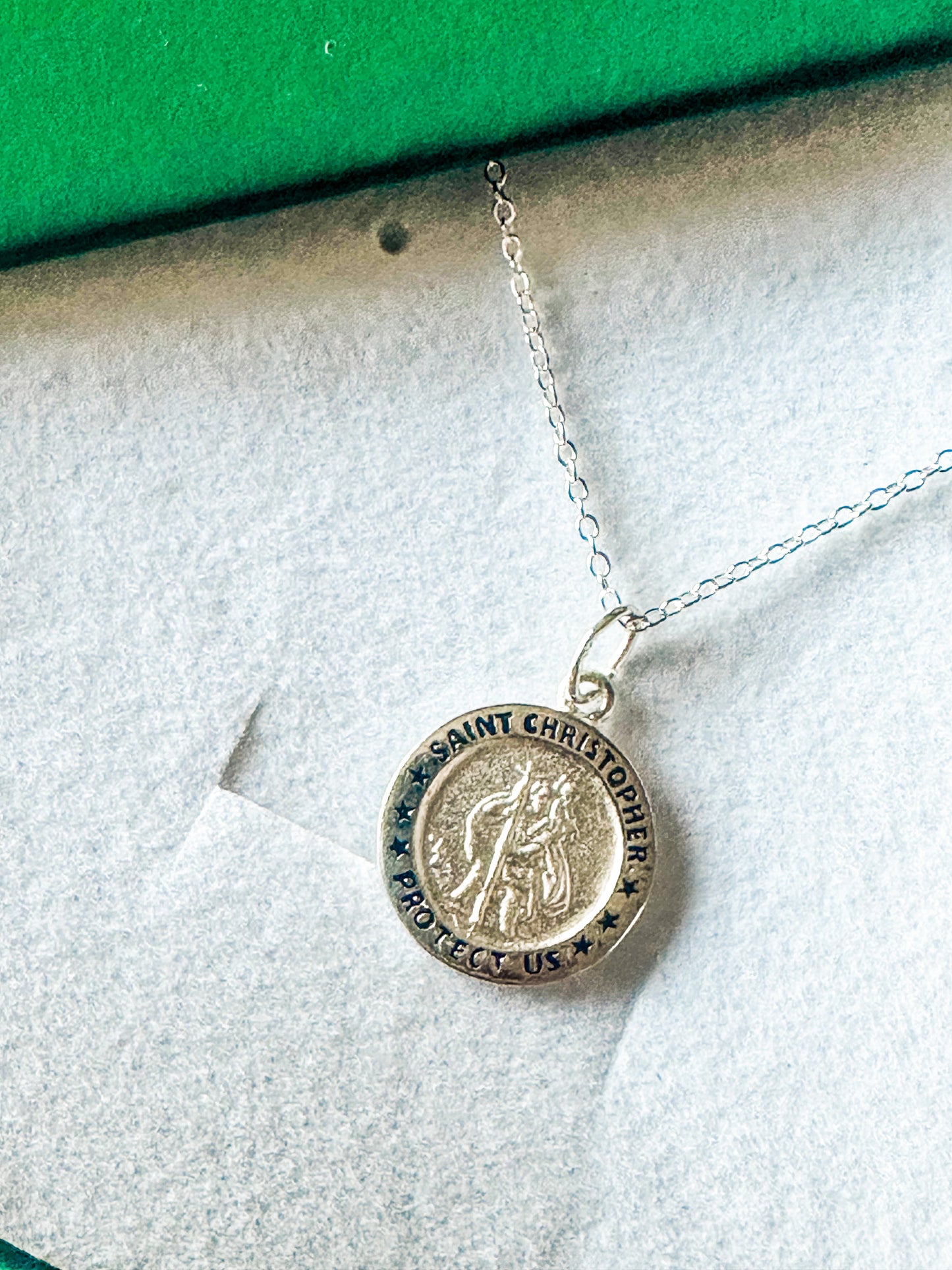 St Christopher Protection Sterling Silver 18" Necklace | Unisex Protection Talisman Necklace