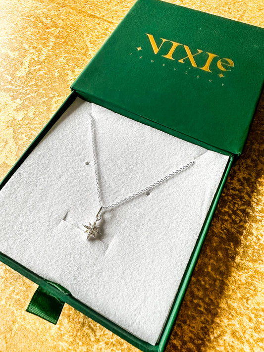 Diamond Style North Star Sterling Silver 18" Necklace | Delicate Style Necklace