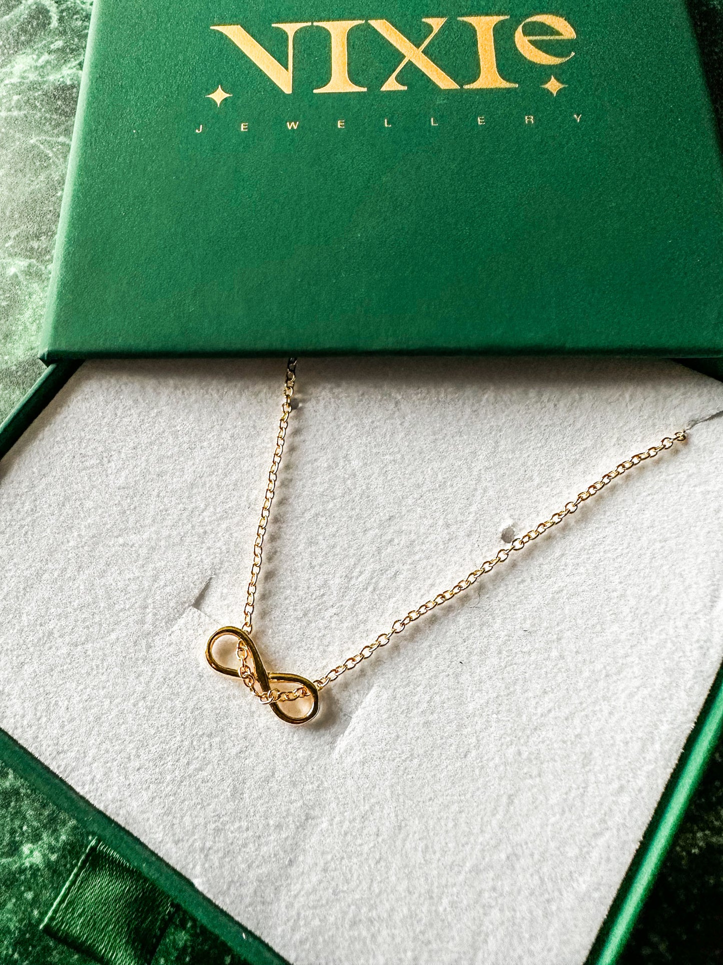 Infinity Loop Gold Plated Sterling Silver 18" Necklace | Delicate Style Necklace