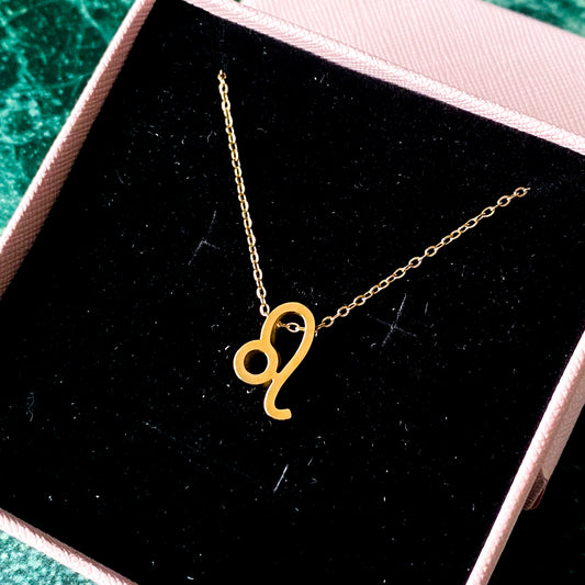 Leo Gold Plated Sterling Silver 16" Necklace | July + August Zodiac Birth Sign
